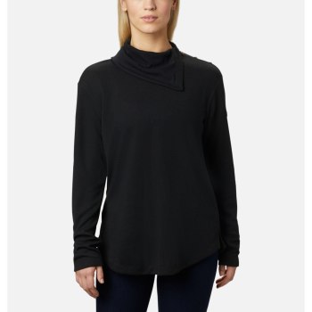 Columbia Ženske Majice S Kapuljačom - Pine Street Split Cowl Neck Crne | JXUL-65813